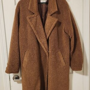 Lush Tan Teddy Trench Coat